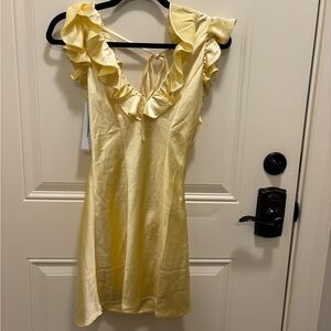 Princess Polly Yellow Ruffled Sleeveless Dress. New with tags